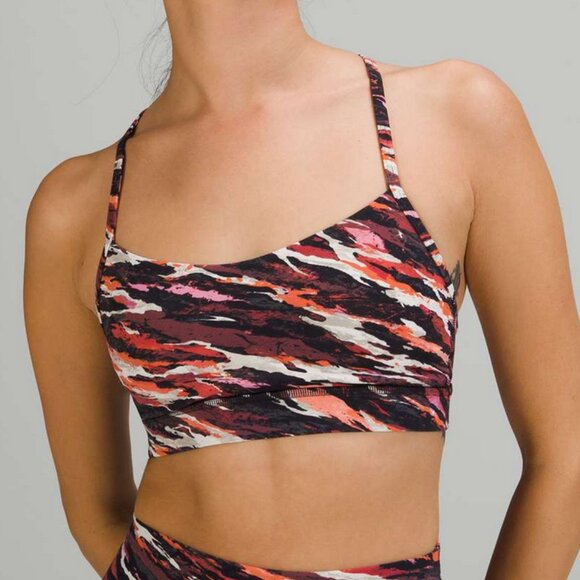 EUC Lululemon Lunar New Year Flow Y Nulu Bra size 6 Tiger Tide Smoky Red sports - Picture 1 of 10